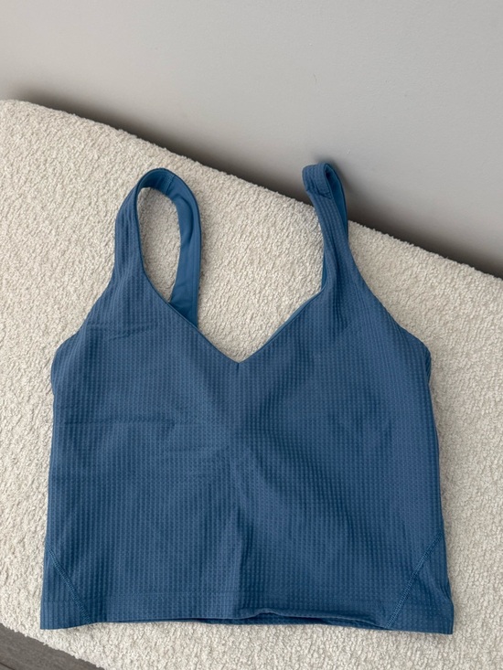 lululemon athletica Tops - Lululemon Blue Ribbed V-Neck Align Tank